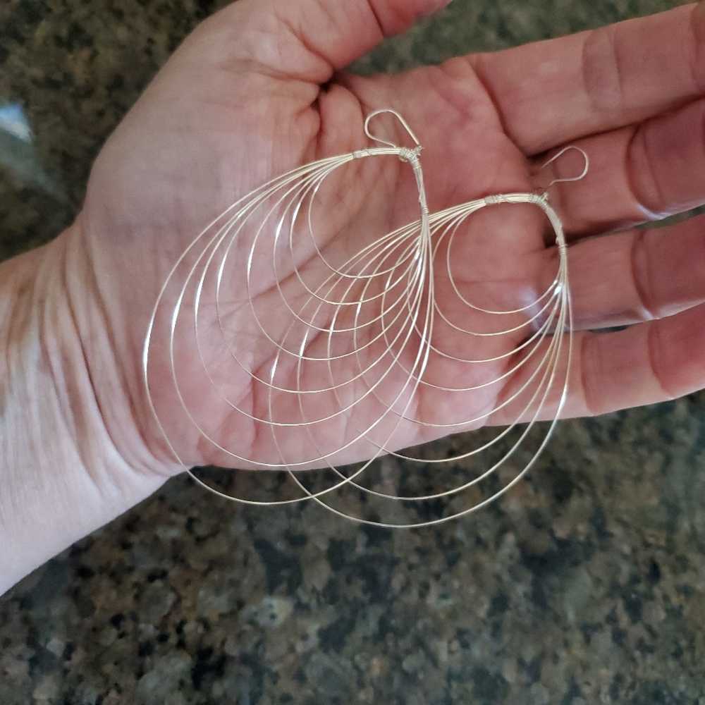 Sterling Silver Multi Loop Earrings - image 2